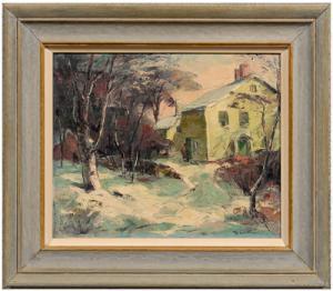 Willmore Merton Widdicombe 1883-1974,Winter landscape with houses,Brunk Auctions US 2007-05-19