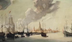 WILLMS J.A 1700-1700,The Dutch fleet lying in a harbour, thought to be ,Christie's GB 2012-11-21