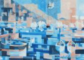 WILMET Georges 1900-1900,Cubist Dockside Harbor Scene,Burchard US 2012-10-21