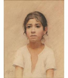 wilmot alta elizabeth 1852-1930,Young Peasant Girl,1890,Ripley Auctions US 2008-12-07