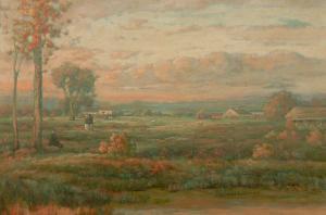 WILSON Alfred Aldine 1800-1900,Landscape at sunset,Eldred's US 2009-08-05