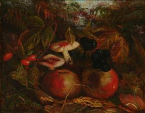 WILSON Alice,Still life of mushrooms, apples and autumn berries,1883,Dreweatt-Neate 2009-02-24