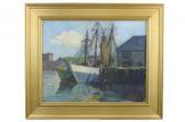 WILSON Anna 1904,dock side with fishing boats,O'Gallerie US 2008-12-01