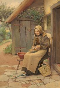 WILSON Charles Edward 1854-1941,Shelling peas,Bonhams GB 2023-11-15