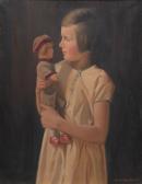 WILSON Charles Hugh 1930,Young girl with doll,Aspire Auction US 2012-09-06