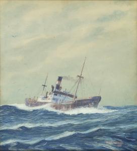 WILSON Charles J.A 1880-1965,The freighter Norwichin rough seas,Eldred's US 2007-07-19