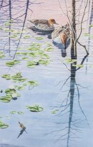 WILSON Christine 1955,two ducks on the water,888auctions CA 2022-06-02