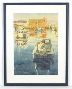 WILSON Clive 1946,Shadows Lengthening, Rockport, A harbour scene wit,Claydon Auctioneers 2022-12-30