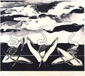 WILSON Clive 1946,THREE FIGURES IN A LANDSCAPE,Ross's Auctioneers and values IE 2020-08-12