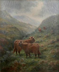 wilson ed 1916-2007,Highland cattle grazing by a stream,Bonhams GB 2009-06-07