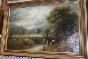 WILSON F 1900-2000,Cattle on the Bank of a River,1910,Tooveys Auction GB 2011-10-05