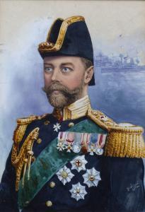 WILSON H 1900-1900,Portrait of George V in naval costume, set against,1914,Mallams GB 2019-09-12