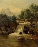 WILSON H 1800-1800,young boys fishing near a small waterfall,1880,Fellows & Sons GB 2017-05-09