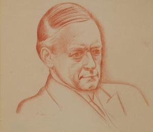 WILSON Helen 1977-1989,Portrait of Sir Arnold Bax, head and shoulders tur,1931,Rosebery's 2022-05-25