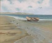 WILSON JACK 1935,Boats and Seagulls on Shore Line,Rowley Fine Art Auctioneers GB 2019-10-05