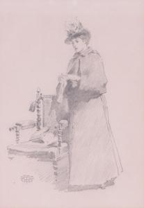 WILSON James Watney 1871-1884,Lady beside a chair,Burstow and Hewett GB 2016-07-27