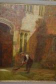 WILSON James Watney 1871-1884,Study of a gardener sweeping leaves by,1875,Lawrences of Bletchingley 2016-10-18