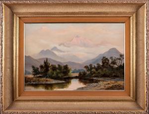 WILSON Laurence William 1850-1912,Mount Four Peaks,1886,Webb's NZ 2013-05-21