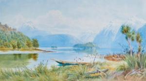 WILSON Laurence William 1850-1912,Shallow Bay, Lake Manapouri,Webb's NZ 2024-03-12