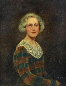WILSON Margaret Evangeline,portrait of a woman in a tartan dress,Ewbank Auctions 2021-09-16