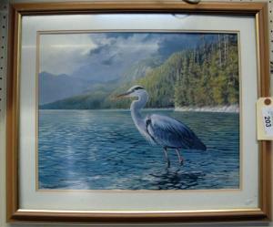 WILSON Marla 1945,Depicting a blue heron,1991,Hodgins CA 2010-01-17