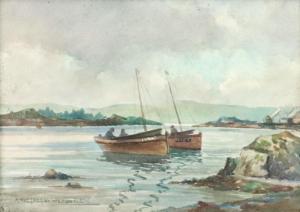 WILSON Mary Georgina Wade,Fishermen in boats by the shore,Bellmans Fine Art Auctioneers 2019-02-13