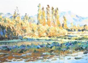 WILSON Paul 1945,Nishat Bagh on the Edge of Dal Lake in Srinagar, India,1980,Bonhams GB 2023-05-30