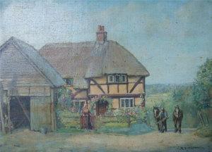 WILSON R.B,Figure returning home with horses to a thatched ti,Serrell Philip GB 2008-05-15