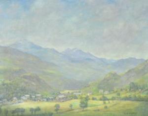 WILSON Robert B,village in a valley with mountains beyond,Fieldings Auctioneers Limited 2012-06-16