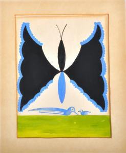 WILSON Scottie 1889-1972,Black and Blue Butterfly,Shapes Auctioneers & Valuers GB 2013-03-02