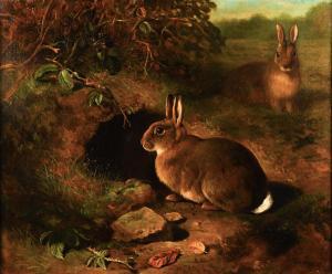 WILSON Stanley 1836-1898,Two rabbits,1877,Bellmans Fine Art Auctioneers GB 2023-10-10