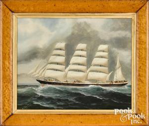 WILTON,ship portrait of the barque Balasore off the coast of San Francisco,Pook & Pook US 2021-01-28