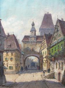 WIMMER Moritz 1800-1900,Rothenburg nad rzeką Tauber,Sopocki Dom Aukcjny PL 2019-09-21