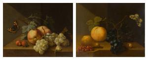 WINCK Johann Amandus,A pair of still lifes with fruit and butterflies,1804,Sotheby's 2022-07-07