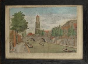 WINCKLER Georg Gottfried 1710-1786,Canal animé à Utrecht,Monsantic BE 2014-09-08