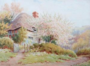 WINDER Sidney P 1884-1966,Thatched cottage in woodland with figurebefore,Bonhams GB 2008-08-16