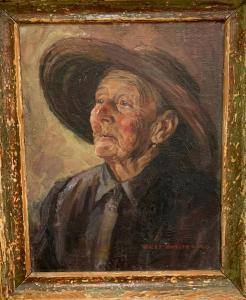 WINDISCHBAUER BEUTEL Erli 1922-2014,PEASANT WOMAN'S HEAD,1946,Apple Tree Auction Center 2019-08-08