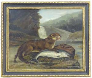 Windred H,A river landscape scene with an otter with its prey,1878,Claydon Auctioneers UK 2020-10-03
