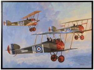 WINDSOR WILSON Robert 1921,Three World War I Pilots in Flight,Brunk Auctions US 2011-07-16