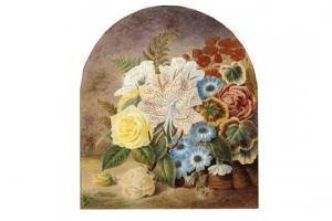 WING Mary Louisa 1800-1800,STILL LIFE WITH FLOWERS,1872,Mellors & Kirk GB 2015-09-16