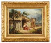 WINGE HANNA 1838-1896,Fiskarhustru med barn,1870,Uppsala Auction SE 2018-08-28