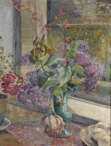WINIFRED INGLIS JEAN 1884-1959,LILAC IN A GREEN VASE,1946,Mellors & Kirk GB 2010-09-09