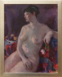 WINSLOW Helen Caudle,Portrait of a Seated Nude Holding a Rose,Clars Auction Gallery 2010-11-07