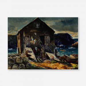 WINTER Andrew 1892-1958,Fish House, Monhegan,Rago Arts and Auction Center US 2023-11-10