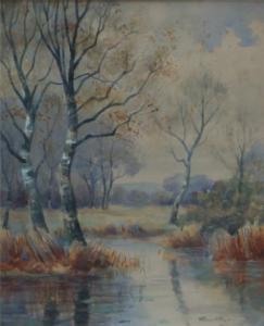 WINTER H.Everard,Silver birch trees by a pond,Serrell Philip GB 2008-05-15