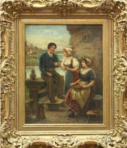 WINTER Hans 1853-1944,Genre Scene with Three Young People,Clars Auction Gallery US 2010-06-12