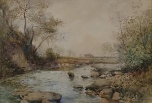 WINTERBOTTOM Austin 1860-1919,River scene with small rapid amongst bou,The Cotswold Auction Company 2019-12-03
