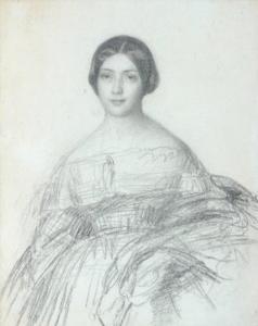 WINTERHALTER Franz Xaver 1805-1873,Portrait d'une jeune femme,1873,Binoche et Giquello FR 2009-04-10