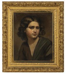 WINTERHALTER Hermann 1808-1891,Bildnis eines Mädchens mit braungelocktem Haar in ,Nagel 2020-03-18