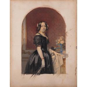 WINTERHALTER 1800-1800,Portrait de femme,Piasa FR 2022-03-24